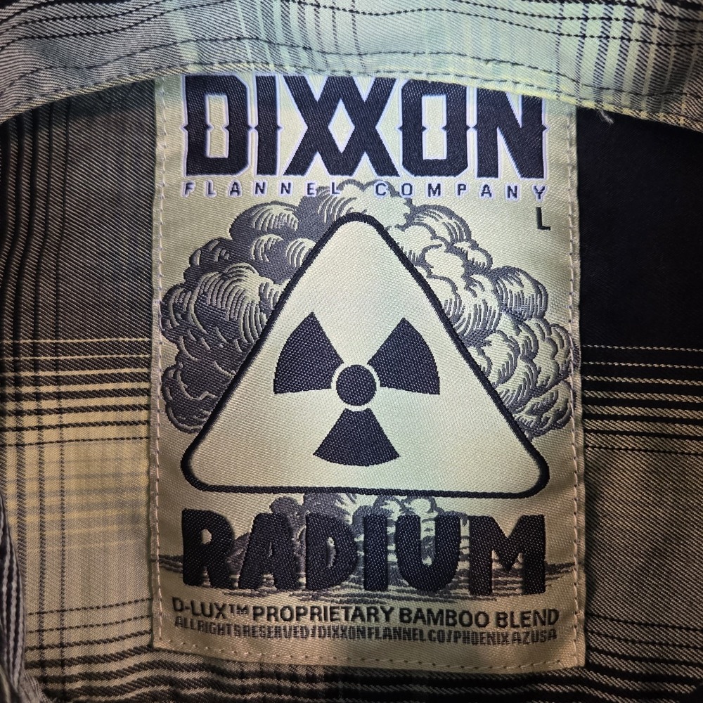 Dixxon Flannel Co Radium Bamboo Short Sleeve Plaid Shirt Mens Large Black Yellow - Picture 5 of 8